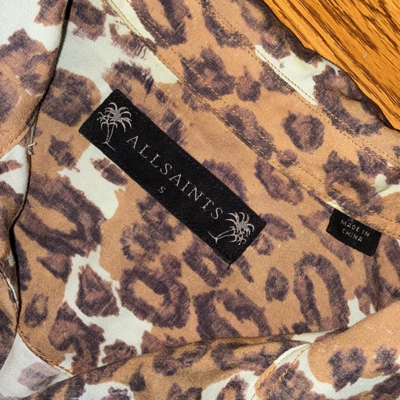 Allsaints Men’s Can Tho Leopard Print Relaxed Short Sleeve Camp Collar Shirt - Picture 7 of 9